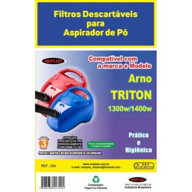Imagem de Saco Coletor de Pó para Aspirador de Pó Arno Triton ( KIT C/3 PEÇAS ) 