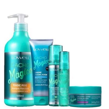 Imagem de Lowell Cacho Magico Shampoo 500ml Creme Modelador 240ml Fluido 200ml O