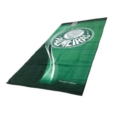 Imagem de Toalha banho/ praia palmeiras bouton , Único, VERDE/BRANCO