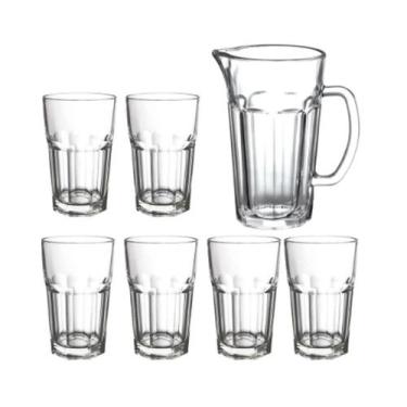 Imagem de Jogo De Copo Com Jarra Dover Com 6 Copos Dynasty - A.R Variedades Mt