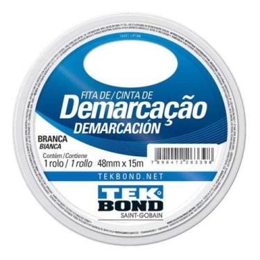 Imagem de Fita Adesiva Para Demarcação 15m Branca Tek Bond, Branco