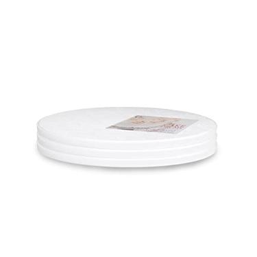 Imagem de Cakebon Tábuas de bolo de plástico grosso 25,4 cm redondas - (branco, pacote com 3) - Tambores de bolo resistentes de 1/2 polegada de espessura - Base de bolo redonda profissional de 25,4 cm