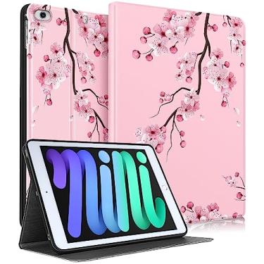 Imagem de Uppuppy Capa para Apple iPad Mini 5/4/3/2/1 para iPad Mini 5ª/4ª/3ª/2ª/1ª Geração, Capa Infantil Fofo Kawaii Fofo Feminina, Adolescentes, Meninas, Flores, Rosa, Capa para iPad Mini de 7,9 polegadas