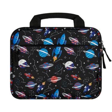 Imagem de Choco Mocha Bolsa para tablet infantil de 25 cm para meninos, estojo de transporte infantil para tablet Fire 7, Fire HD 9, Kindle Kids Edition, iPad, avião espacial, azul gradiente, Azul dégradé,