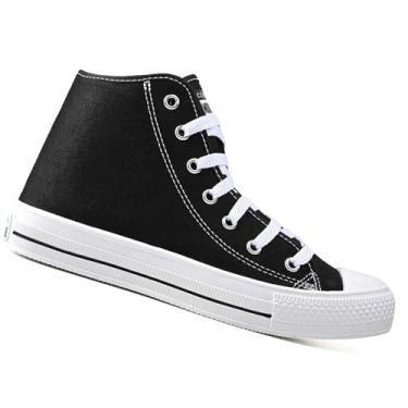 Imagem de Tenis Casual Feminino Preto Botinha Cano Médio CM Shoes Coleção Moda Leve (PRETO, BR, Adulto, Faixa Numérico, 37, 38)
