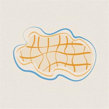 Imagem de HJZSZX Pequeno tapete de sala de estar em formato fresco, irregular, resistente ao desgaste, cobertor de cama para quarto, FYR, sem fiapos, 3.120 x 160 cm (3,9 x 5,25 pés)