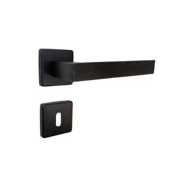 Imagem de Fechadura porta interna quarto hato 2 inox imab preta preto máquina 55