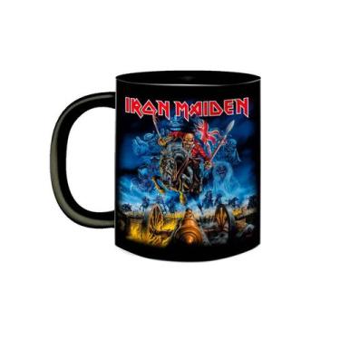 Imagem de Caneca de Porcelana Preta Iron Maiden Eddie The Tropeer Run - VilelaGG