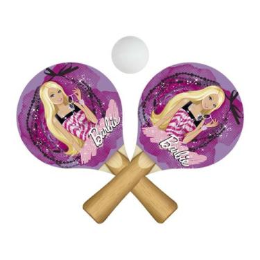 Imagem de Par de Raquetes para Tênis de Mesa com Bolinha 24,5x13,5 Mdf Madeira A