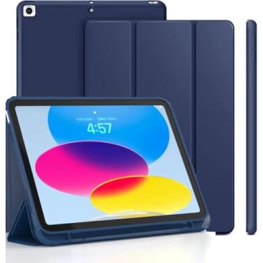 Imagem de Case para iPad 10.2-10.5 Polegadas, 7ª 8ª 9ª Geração, Suporte para Apple Pencil, Anti Impacto (Azul Marinho)