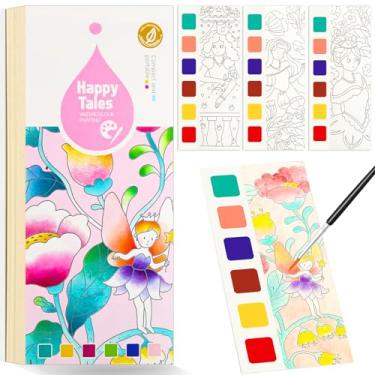 Imagem de Watercolor Painting Book,Pocket Water Color Paint Mess Free Coloring for Kids Ages 2-4,3-5,6-8,Travel Arts and Crafts Creative Valentine's Gift Easter Basket Stuffers for Toddlers Boys Girls