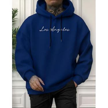 Imagem de Moletom Canguru Estampa Los Angeles - NoBrand, Azul, P