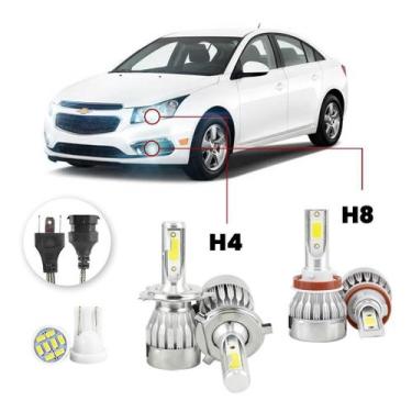 Imagem de Kit Lampadas Led Chevrolet Cruze 2011 2016 H4 H8 20000lm - V10, Branco