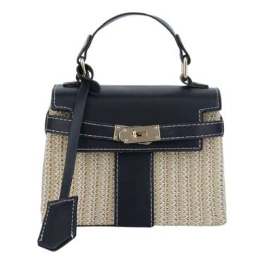 Imagem de Bolsa Feminina Palha Sintetica Transversal Passeio Elegante - Alwy