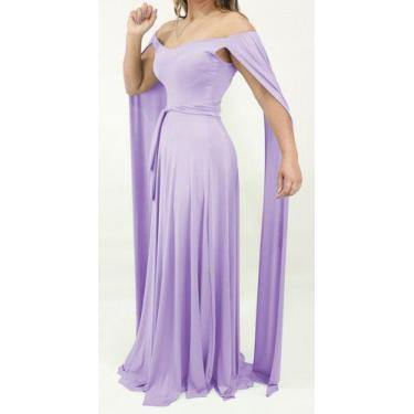 Imagem de Vestido Feminino Longo Madrinha Capa Longa Duplo Casamento - Casual Dr