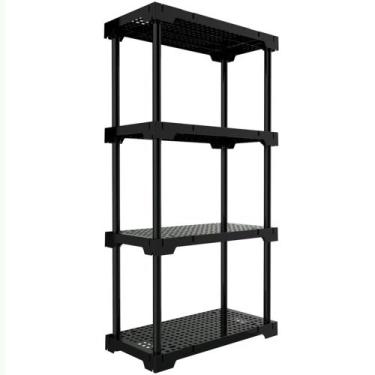 Imagem de Estante Plástica Poly com 4 Prateleiras Preto 70x35x127cm - 1011113801