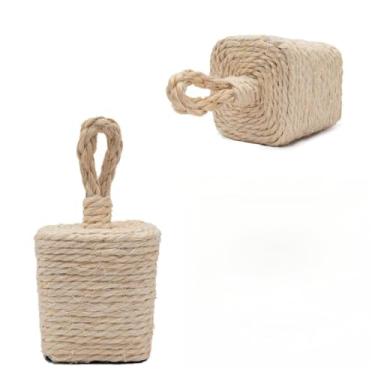 Imagem de Peso Porta Quadrado Corda Sisal Total Cimento Concreto 1kg