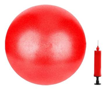 Imagem de JUFANGFIN Bola de exercícios de Pilates de 15 cm para ioga, barra, fitness e fisioterapia, mini bola de equilíbrio para exercícios em casa inclui bomba para fácil inflação (vermelha)