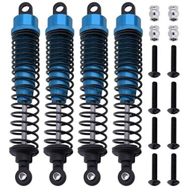 Imagem de HobbyPark 1/10 RC Truck Shocks 108mm Front Rear Shock Absorber Assembled Dampers for Scale RC Car Off Road Monster (4-Pack) (Blue)