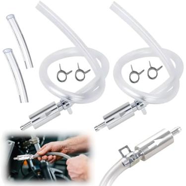 Imagem de MVLIAST Mangueira de sangramento de freio de 2 peças, ferramenta de sangramento de tubo de válvula de retenção unidirecional, kit universal de sangramento de freio para embreagem de carro e