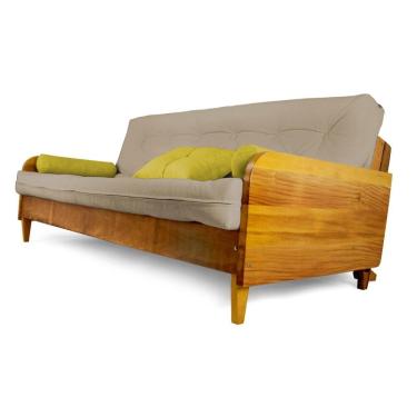 Imagem de Sofá Cama Paris Sarja Madeira Nobre Natural