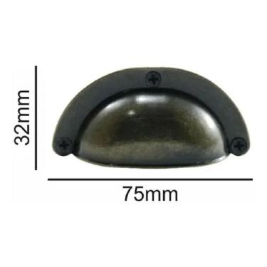 Imagem de 2 Puxador Móveis Concha Retrô Metal Peq Colonial Ouro Velho