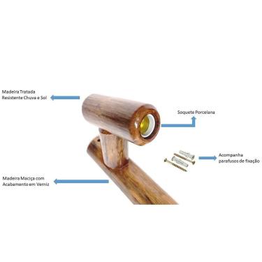 Imagem de Kit 4 Arandelas Madeira Rústica