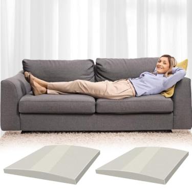 Imagem de DJAPWPX 2 peças de suporte de assento de sofá, suporte de espuma de alta densidade, suporte para almofada de sofá trapezoidal macio, reparo de queda de 50 cm para sofá doméstico (cinza claro)