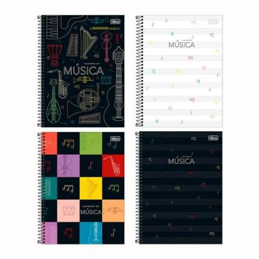 Imagem de Caderno espiral capa dura universitário 80fls Música Tilibra