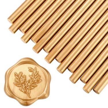 Imagem de Cola Gun Sealing Wax Sticks Yoption 15 unidades de ouro claro 13,5 cm