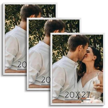 Imagem de Conjunto de 3 Marcos para Póster HLiWEGNS en Madera Rústica Blanca 50x