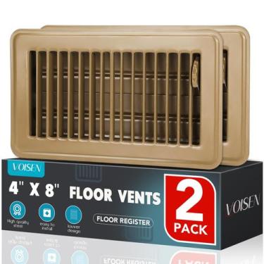 Imagem de Floor Register VOISEN 4x8 Brown Steel, pacote com 2