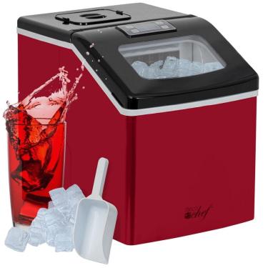 Imagem de Máquina de Gelo Automática Portátil até 18 kg de Gelo em 24h, 110v, DECO CHEF, Vermelho