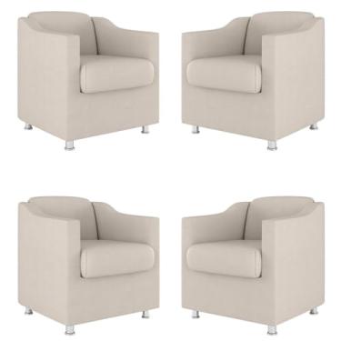 Imagem de Kit 4 Poltronas Decorativas Tilla Suede
