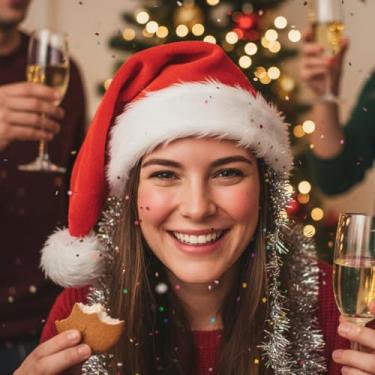 Imagem de Chapéu de Papai Noel, acessório decorativo de Natal para decoração sazonal, enfeite de festa e uso festivo de celebração