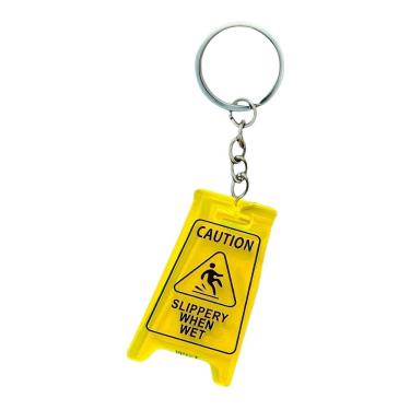 Imagem de Chaveiro Funny Caution Slippery When Wet, amarelo, acrílico