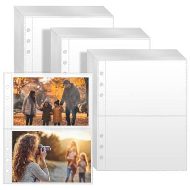 Imagem de VOKOY Pacote com 90 capas transparentes para fichário, 2 bolsos duplos, 2 bolsos, enchimento, folhas, protetores, cartões, álbuns, páginas, adesivos, organizador para 6 argolas A5, 360 bolsos