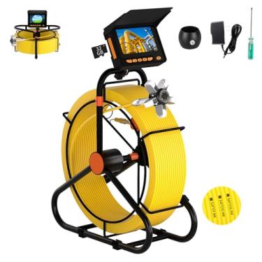 Imagem de JQKJCAM Câmera De Esgoto 25 Pés, À Prova D'Água, 16 Gb, 17 Mm/0,67'' Câmera De Inspeção De Boroscópio De Tubo De Drenagem Com Contador De Distância De Luz (10m)