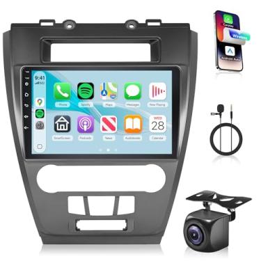 Imagem de Rimoody Rádio veicular 4G + 64G Android 15 sem fio Carplay para Ford Fusion Mondeo Mustang 2009-2012, estéreo para carro, Android, navegação automática, WiFi, tela sensível ao toque de 10,1 polegadas