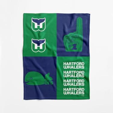 Imagem de Cobertor NHL Hartford Whalers oficialmente licenciado para bebê, 101 x 127 cm, poliéster leve e macio, design dominó