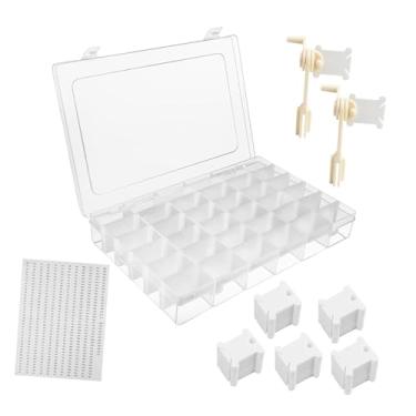 Imagem de oshhni Organizador de Linhas de Bordado, Caixa de Armazenamento de Linhas de Ponto Cruz, Enrolador de Bobina Leve para Costura, Armazenamento de Bijuterias E