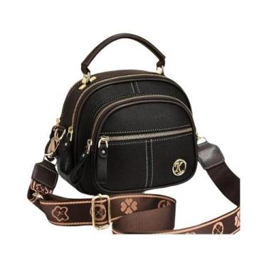 Imagem de Bolsa de ombro feminina luxuosa com vários bolsos, bolsa de couro rígi