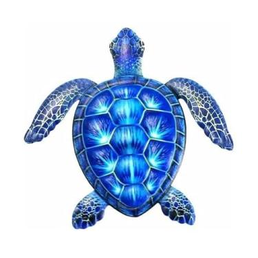 Imagem de Decoração de Parede Tartaruga Metal Escultura Marinha Arte para Sala Estar e Escritório Feita por Artesãos Profissionais Vernizada Uso a Longo Prazo F