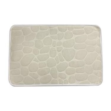 Imagem de Tapete Soft Antiderrapante Super Macio 60x40cm – Tapete Absorvente em Poliéster para Banheiro, Sala e Quarto(KIT1-Bege)