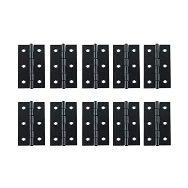 Imagem de 10 dobradiças, dobradiças de porta de ferro preto, dobradiças de rolamento de esferas para portas, portões, galpões e portas de armário para várias aplicações. Dobradiças