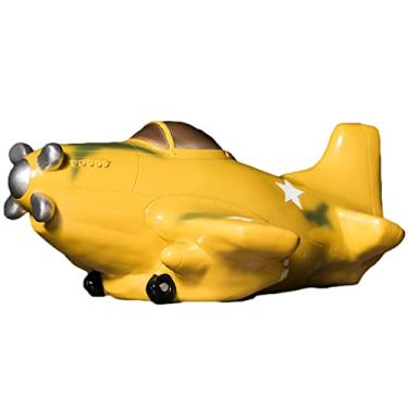 Imagem de Cofrinho em forma de avião, material de resina de cofrinho para mesa, banco de dinheiro de desenho animado para menino, decoração de quarto fofo, dinheiro pode ser retirado/não pode ser retirado