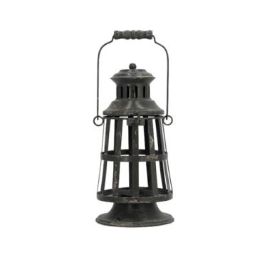 Imagem de Castiçal estilo americano design retrô lâmpada de vento portátil design castiçal antigo jardim varanda lareira suporte de vela