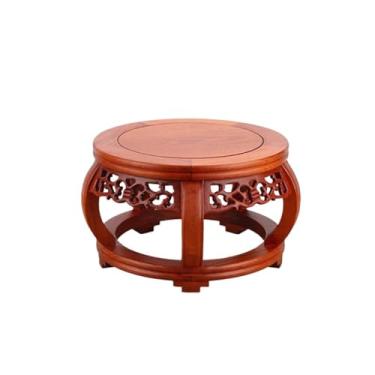 Imagem de Base de bonsai ornamentos de madeira maciça vaso redondo base de bonsai base de aquário bandeja de madeira suporte de bonsai