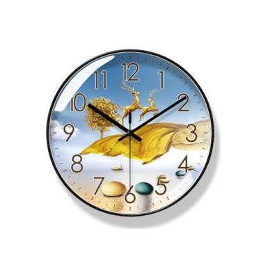 Imagem de Relógio de parede silencioso varredura segundo relógio de quartzo relógio de parede nórdico casa quarto sala de estar relógio de parede para quarto (A)