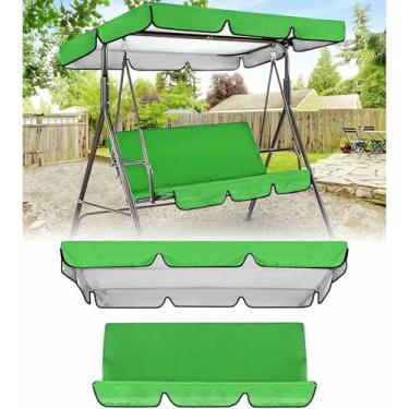 Imagem de Substituição Do Dossel Da Cadeira De Balanço Do Pátio, Capa De Assento De Balanço De Jardim De 2/3 Lugares, Cobertura Superior De Rede De Jardim À Prova De Rasgo Resistente À Prova De Vento À Prova D'